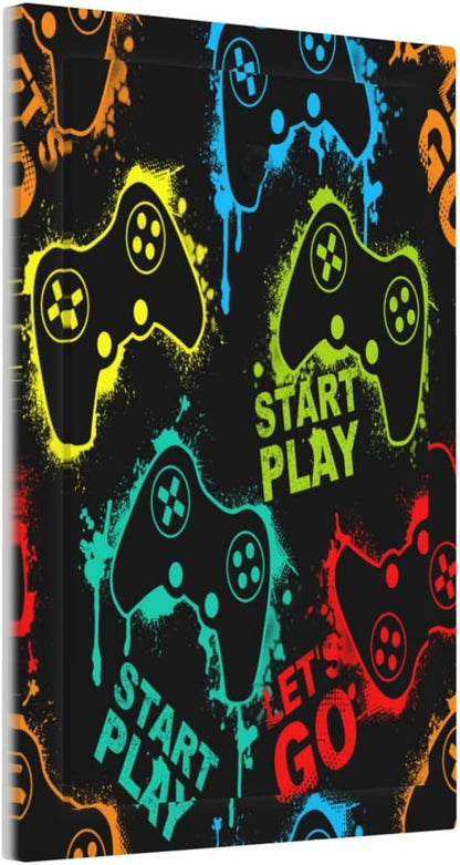 Decorative Light Switch Plate Covers Gamepad Theme Graffiti 1 Gang No Device Single Blank Outlet Covers Wall Plate Light Switch Cover Plate for Game Room Bedroom Home Decor