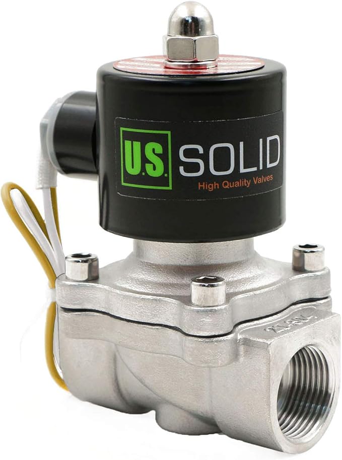U.S. Solid Stainless Steel Electric Solenoid Valve 110VAC Normally Closed Air Water (3/4)