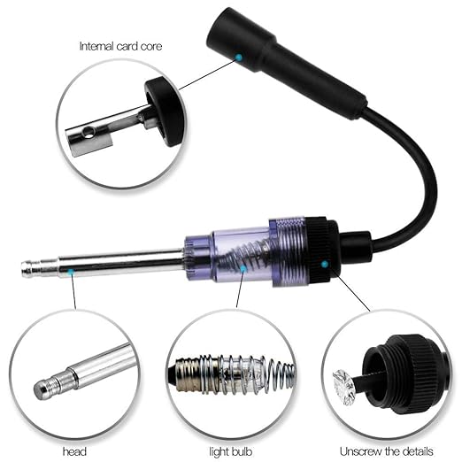 Inline Spark Plug Tester with Carb Carburetor Cleaner Kit, Gzingen 2 Packs 6-12V Engine Ignition Test Tool Armature Diagnostic Detector Tool for Automotive Car Lawnmower Vehicles Engines