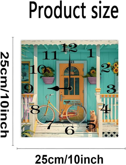 10 in Cosmic Connection -196 Wood Wall Clock – Digital Time Display, Smart Home Compatible for Bedside or Workspace