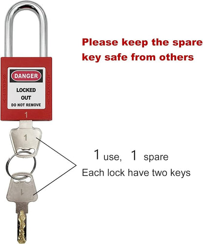 Lockout Tagout Locks, Safety Padlock, Loto Locks Keyed Differently Lock Out Tag Out 50 pcs Safety Padlocks Plastic with 50 Lockout TagOut Tags Red