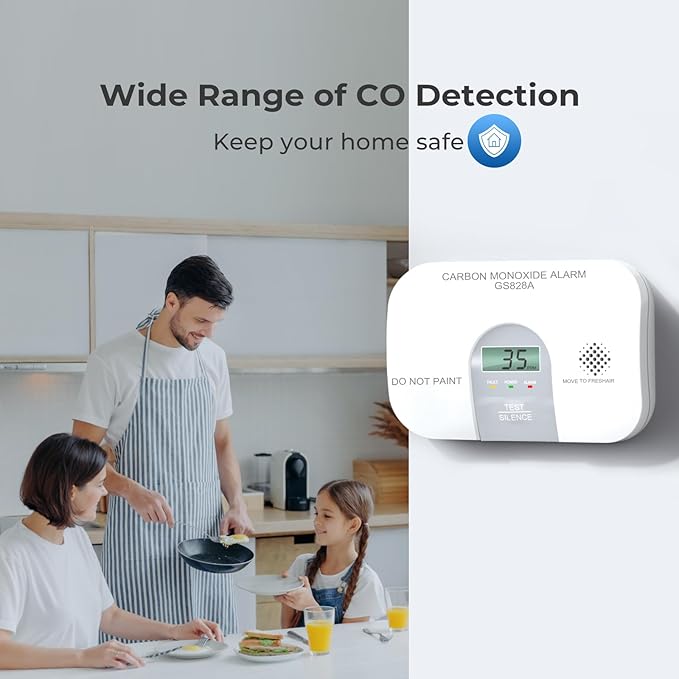 Siterwell Travel Carbon Monoxide Detector, 10 Year Product Life Carbon Monoxide Detectors with LCD Digital Display and Sound Warning, ETL Listed, Portable Carbon Monoxide Detector for Home, 4-Pack