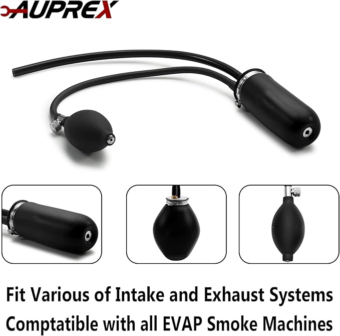 Universal Easy Intake Adapter, Automotive Smoke Machine Bladder, Pipes Fuel Leakage Detector, Smoke Leak Diagnostic Tester for 12V Vehicles