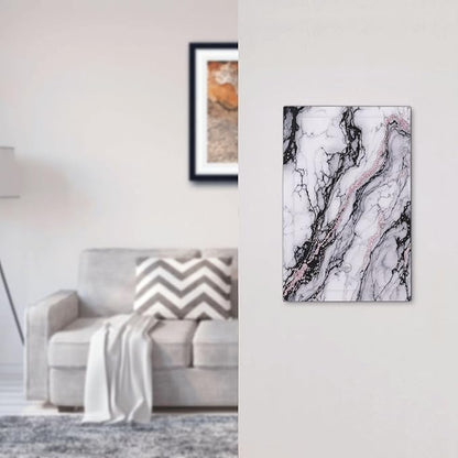 Light Switch Cover Plate White Marble Pattern Black Lines Pink Lines 1 Gang No Device Blank Electrical Wall Plates Faceplate Decorative Switch Plate for living Room Office Decor