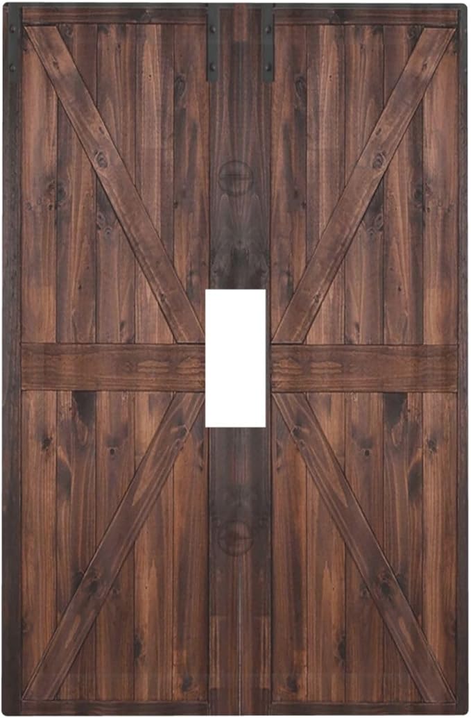 Decorative Light Switch Cover Plate Vintage Brown Farmhouse Barn Door 1 Gang Single Toggle Wall Plates for Electrical Outlets Outlet Covers Switch Plate Covers Faceplate for Bedroom Home Decor
