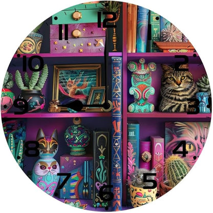 10 in Crafty Cat Crafts -123 Wood Wall Clock – Digital Time Display, Smart Home Compatible for Bedside or Workspace