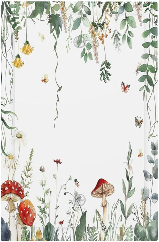 Light Switch Cover Plate Sage Plant Red Mushroom Butterfly Wild Flower 1 Gang No Device Blank Electrical Wall Plates Faceplate Decorative Switch Plate For Bed Room Kids Room Decor