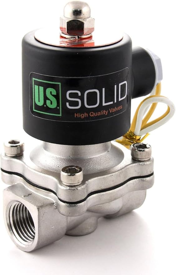 U.S. Solid 1/2" Stainless Steel Electric Solenoid Valve 110VAC Normally Closed Air Water(Pack of 20)
