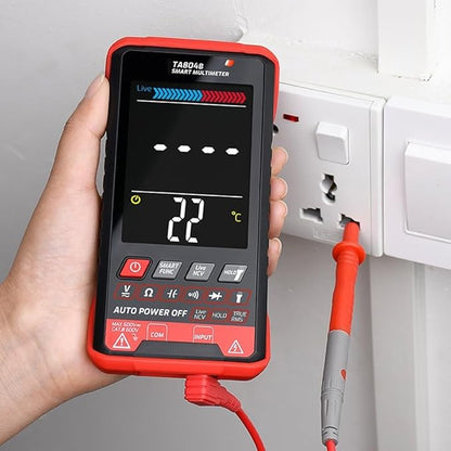 TA804B Smart Digital Multimeter with Large VA Color Screen, True RMS, NCV Detection, Live Wire Identification for Home, Industrial, Electrical Testing