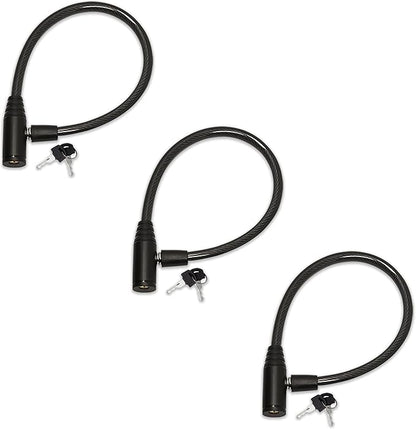 Urban August Child-Proof Refrigerator Lock for Kids & Adults - Lock for French Door Fridge and Cabinet (Regular, Black - 3 Pack Keyed Alike)