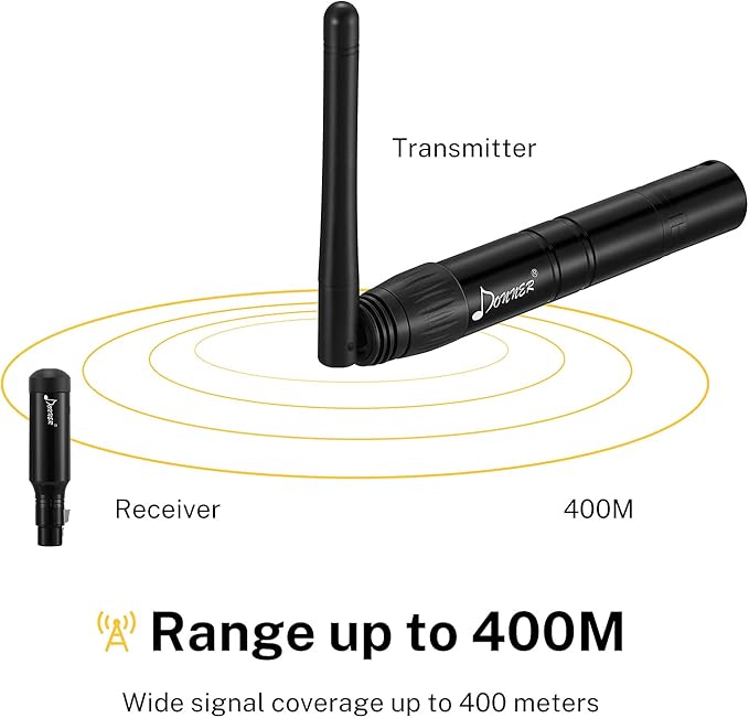 Donner Wireless DMX512 Transmitter Receiver DJ 2.4G DMX Wireless Controller 7 Receivers with Built-in Battery & Light Dome & 1 Transmitter for LED Stage Disco Party Bar, Stage Lighting Control 8PCS