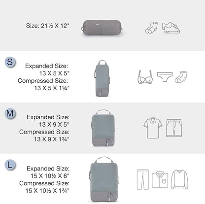 BAGSMART 6 Set /4 Set/2 Set Compression Packing Cubes for Travel, Lightweight Luggage Organizer Bags, Durable Space Saver Bags Travel Essentials