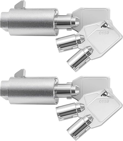 Tubular Key Lock for Vending Machines - Vending Machine Locks Keyed Alike, 3Pcs Keys, Zinc Alloy, Chrome (2 Pack)