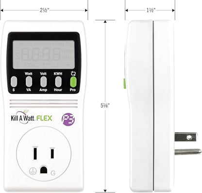 2-Pack P3 International P4456 Kill A Watt Flex Plug-in Electricity Usage + Power Consumption Monitor, Watt Voltage Tester, Electrical Energy Saving Monitor with Auto Cost Calculator