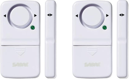 SABRE Wireless Home Security Door Window Burglar Alarm with LOUD 120 dB Siren, DIY EASY to Install, 2-Pack,white
