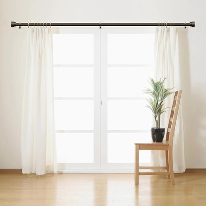 Curtain Rods for Windows 66 to 120, 1 Inch Adjustable Heavy Duty Long Window Outdoor Curtain Rod for Patio, Drapery Rods with Simple End Caps, Size 32"-120", Antique Bronze