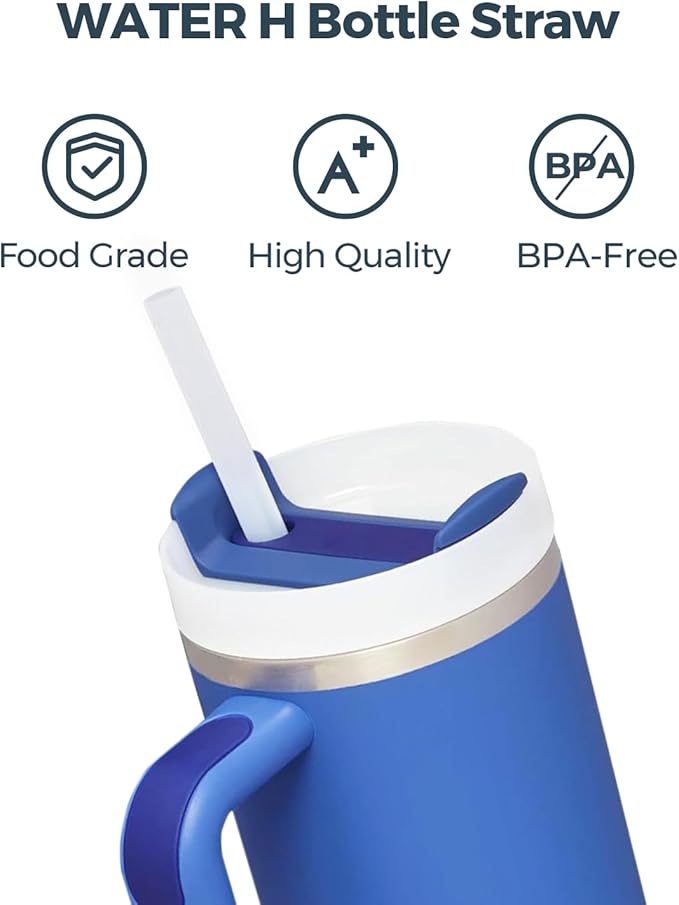 PureSip Adapt Stanley Bottle Straw, Reusable Straws with Filter, Stanley Straw Replacement 40 oz, 30 oz, Plastic Straws for WATERH Vita Bottle, Simple Modern, Hydro Flask (3 Filter + 5 Straws)