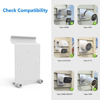 Universal Vinyl Siding Mount Compatible with TP-Link Tapo C246D/C236/C216/C217/C113/C420/C400/C400 Kit/C460 Cameras (White)