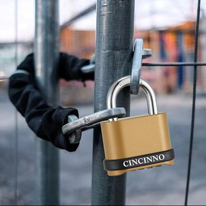 4 Digit Combination Lock, Outdoor Combination Padlock with Hardened Steel Shackle,Locks with Code for Sheds, Fence, Storage Unit and Gate