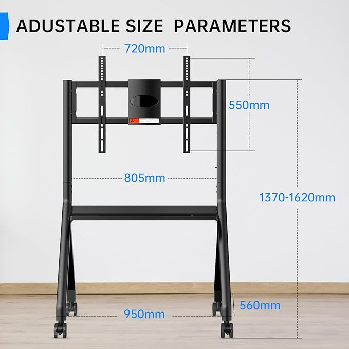 Mobile Smart Board Stand for Interactive Whiteboard 47"-65", Lockable Wheels, Holds up to 176lbs, for Office Classroom Home(Model: FD570)
