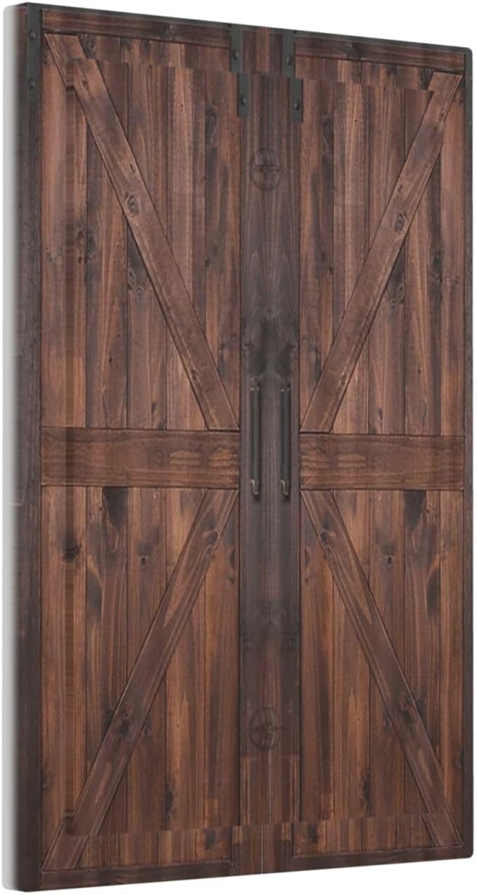 Decorative Light Switch Cover Plate Vintage Brown Farmhouse Barn Door 1 Gang No Device Single Blank Outlet Covers Wall Plates for Electrical Outlets Faceplate for Bedroom Home Decor