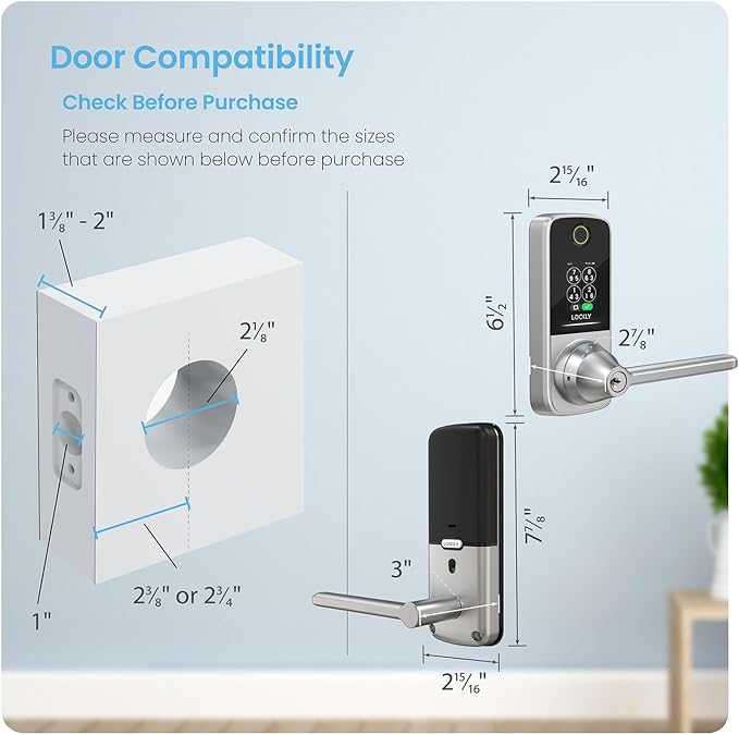 Lockly Smart Lock Secure Pro (2025 Latest Version),Fingerprint Door Lock, Keyless Entry, Built-in Wi-Fi Latch, PIN Genie Keypad (Silver)