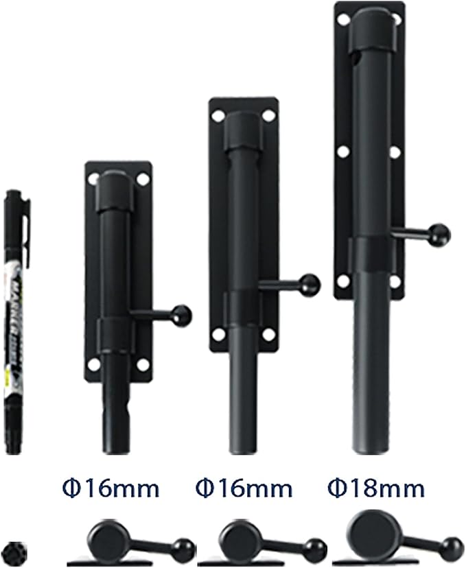 Alise 10 inch Barrel Bolt Latch, Slide Bolt Latch, Heavy Duty Solid SUS304 Stainless Steel Slide Lock for Wooden Fence,Barn Door,Interior or Outdoor Door Matte Black MST8100-B