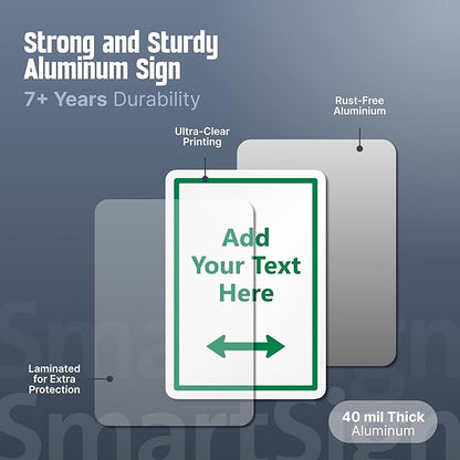 SmartSign Custom Yard Sign - 7" x 10" Sign with Stake, Personalized Lawn Sign, 40 mil Thick Laminated Aluminum, Choose Arrow, 21-inch Tall & Stake Kit, Made in USA