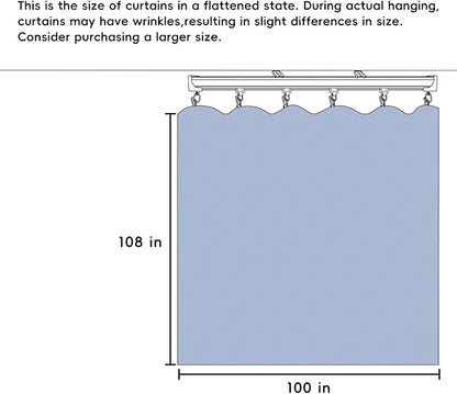 Room Divider Ceiling Mounted Curtains Track Sets Extra Wide Blackout Curtain Flexible Tracks for Bedroom Privacy Partition Separator, 1 Panel Beige Drape and White Rail, W8.3 x H9ft