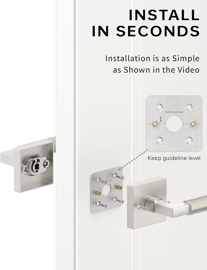 Asidrama 2 Pack Brushed Satin Nickel Dummy Door Handles, Non-Turning Decorative Door Lever with Door Knobs for Closet, French Double Doors, Pantry & Interior Push/Pull Use 09