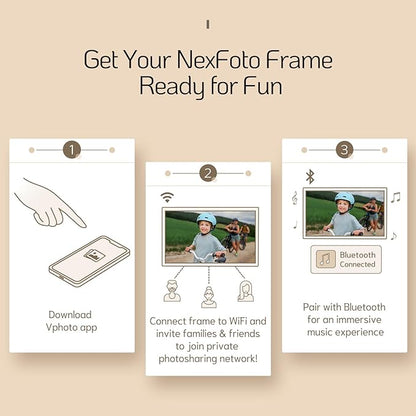 NexFoto 32 Inch Large Digital Picture Frame 64GB, Digital Photo Frame 1920x1080 IPS FHD, Remote Control, Auto-Rotate, Easy to Share Photos/Videos via App/USB, Gifts for Mom Christmas, Dark Wood