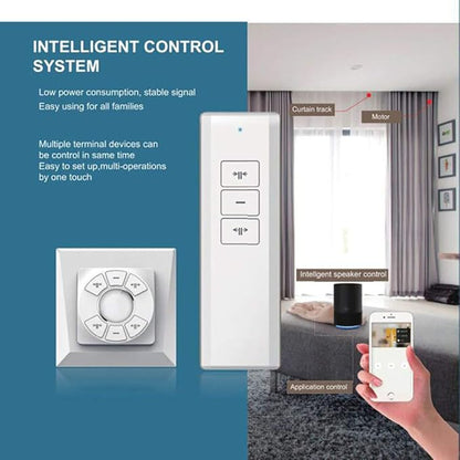 OlideSmart DIY WiFi Smart Automatic Curtain Motor Track System, Automatic Curtain Motor, Blinds Tracks, Length can be Customized (White, 7.2m)