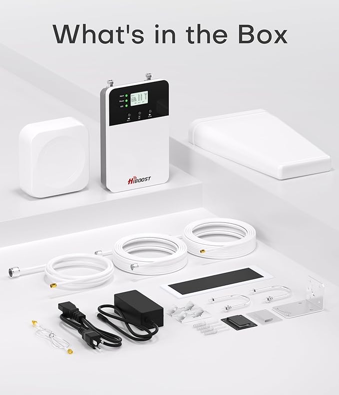 Cell Phone Booster for Home, Cover 6,000 Sq Ft with 2 Indoor Antennas for All US Carriers Cell Signal Booster for Destination RV, 4G LTE 5G Compatible Verizon AT&T T-Mobile, APP Support | FCC