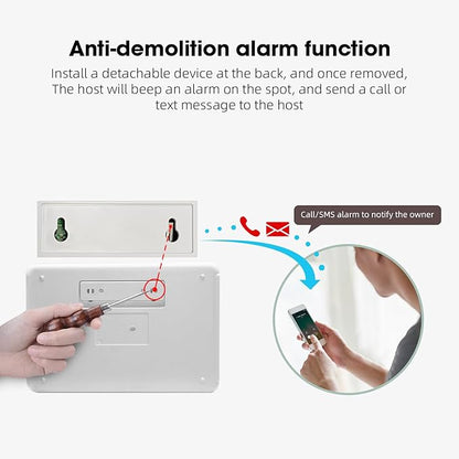LWOHSI Alarm Systems with 4.3" Large Fulltouch Screen,4G SMS/Tuya APP Alert,Wireless Home Security Alarm Kits,Door Alarm Sensors,120db Siren,Remote,Work with Alexa and Google for Villa,Apartment