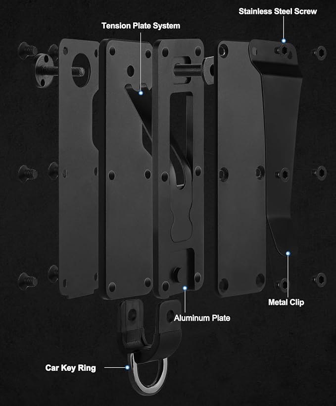 Mens Key Organizer - Compact Metallic Key Holder | Minimalist Innovative Keyholder | Smart Keychain Secures 1-5 Keys