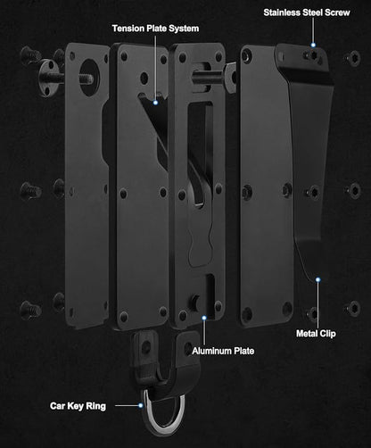 Mens Key Organizer - Compact Metallic Key Holder | Minimalist Innovative Keyholder | Smart Keychain Secures 1-5 Keys