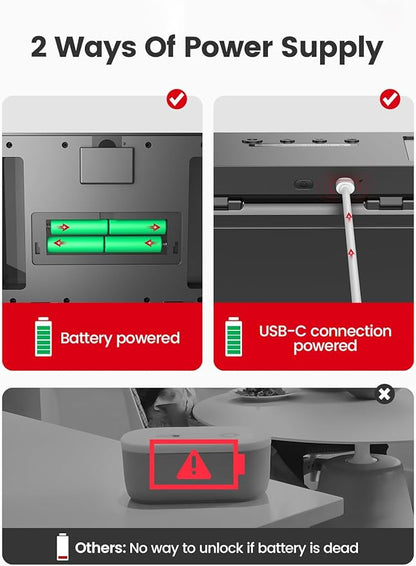 Vaydeer Metal Timed Lock Box, Phone Lockbox with Timer, iPad Safe Container, Self-Control Locker with USB-C Charge,Electronic Device Time Release Jail for Cellphone/Tablet/Medicine/Snack/Alcohol-Large