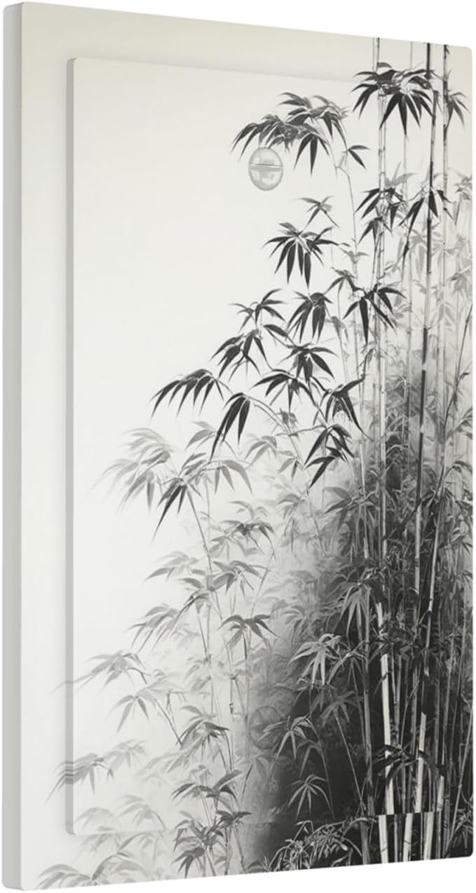 Watercolor Vintage Ink Bamboo Forest 1-Gang No Device Blank Wallplate Electrical Light Switch Covers Decorative Receptacle Face Plate Cover for Bathroom 5 X 3 IN