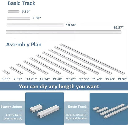 Celling Smart Curtains System, Electric Track with Adjustable Rail,Automatic Curtain Opener,Motorized Curtains Rods With Remote, Compatible with Alexa/Google Home (Up to 200in)