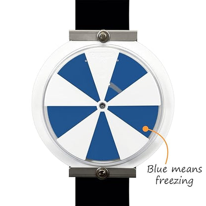 SmartSign Ice Alert Indicator Sign - 6 inch Diameter, Temperature-sensitive Mountable Roadway Reflector, Medical Grade Polycarbonate, Grey, Blue and White, Made in USA