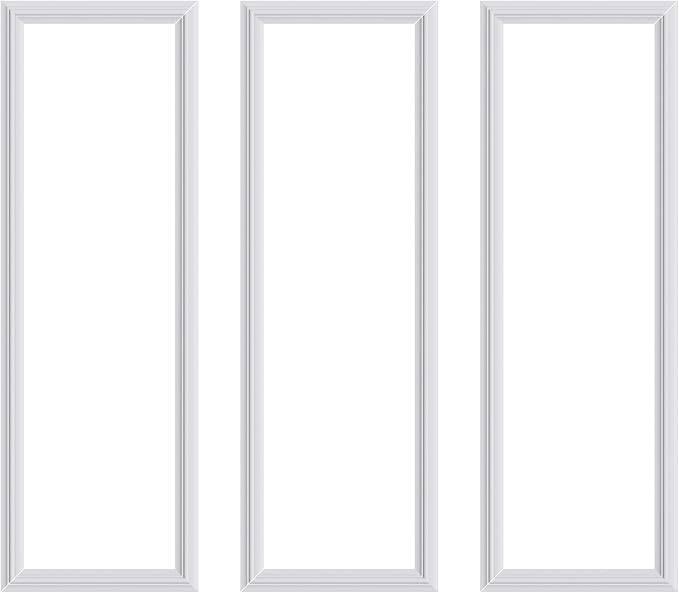 3 PCS Premade Wainscoting Panels Accent Wall Panels for Interior Wall Decor Easy DIY Build and Batten Chair Rail & Picture Frame Door Decor (8 x 24 in)