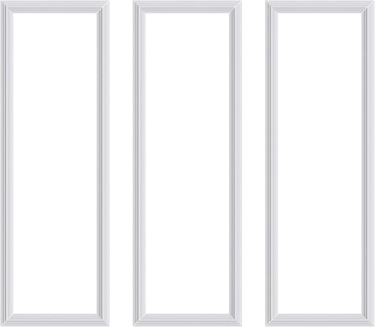 3 PCS Premade Wainscoting Panels Accent Wall Panels for Interior Wall Decor Easy DIY Build and Batten Chair Rail & Picture Frame Door Decor (8 x 24 in)