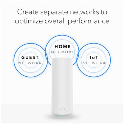 NETGEAR Orbi 370 Series Dual-Band WiFi 7 Mesh Network System for Home (RBE374) - Wireless Router + 3 Extenders, Security Features, 5 Gbps, Covers 8,000 sq.ft., 70 Devices, 2.5GB Internet Port, BE5000