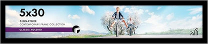 Americanflat 5x30 Picture Frame with Polished Plexiglass - Signature Collection - Gallery-Style Frames Made of Engineered Wood - Photo Frame for Wall Display - Black