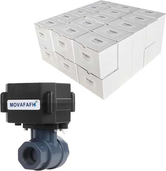 Electric Motorized Ball Valve- UPVC Electrical Ball Valve with Full Port, 9-24V AC/DC and 2 Wire Auto Return Setup(1"), 30Pack