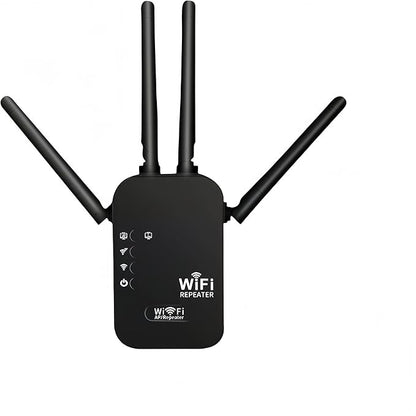 300Mbps WiFi Extender Signal Booster,WiFi Extender Dual Band for Home，New Gen 6X Faster Internet Booster Extender, WiFi Repeater Coverage up to 10K sq.ft and 65 Devices （Black）