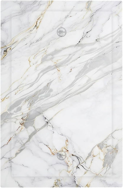 Light Switch Cover Plate Gray Gold Marble Abstract Modern Luxury 1 Gang No Device Blank Wall Plate Electrical Outlet Cover Decorative Switch Plate Covers for Bedroom Home Decor