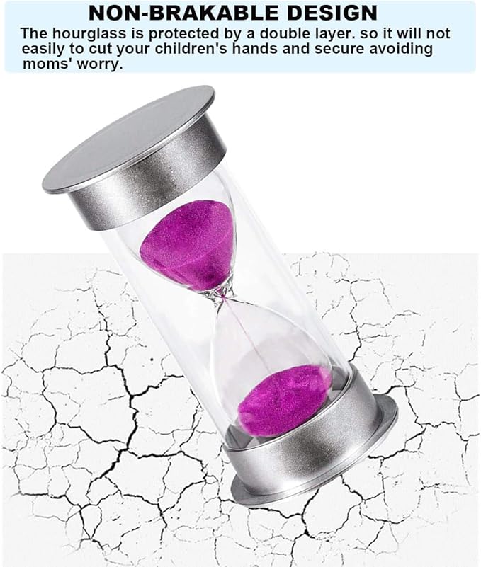 SuLiao Large 30 Sec Sand Timer, Colorful Unbreakable Hourglass, Plastic Purple Sand Watch for Kids Games & Classroom