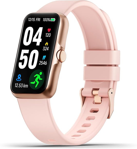 Fitness Tracker with 24/7 Continuous Heart Rate, Blood Oxygen Monitor, Smart Watch with Sleep Monitor, IP68 Waterproof Activity Tracker Step Counter for Women Men (Pink)