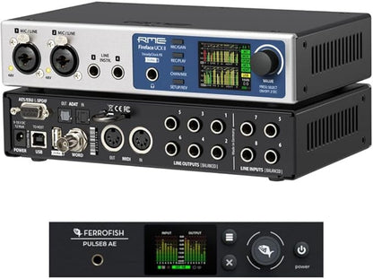 RME Fireface UCX II Desktop 20x20 USB Audio/MIDI Interface Bundle with Ferrofish Pulse8 AE 8x8 AD/DA Converter with ADAT
